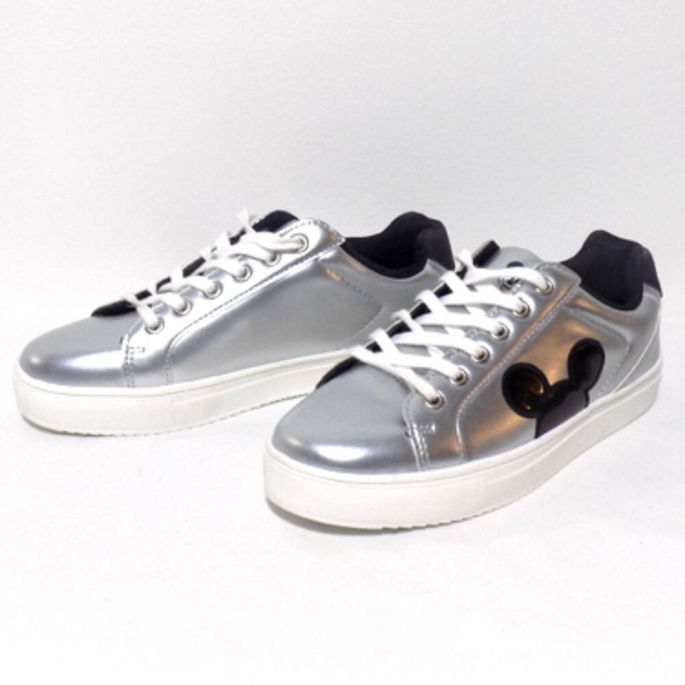 Disney Mickey Mouse Ladies Character Court Silver Sneakers 2024 LIMITED EDITION - Picture 1 of 11